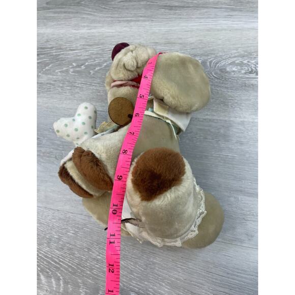 Vintage Ganz Bros Wrinkle Hound Puppet Dog Stuffed Plush Animal 10" w/Bonnet Bib - Picture 7 of 7